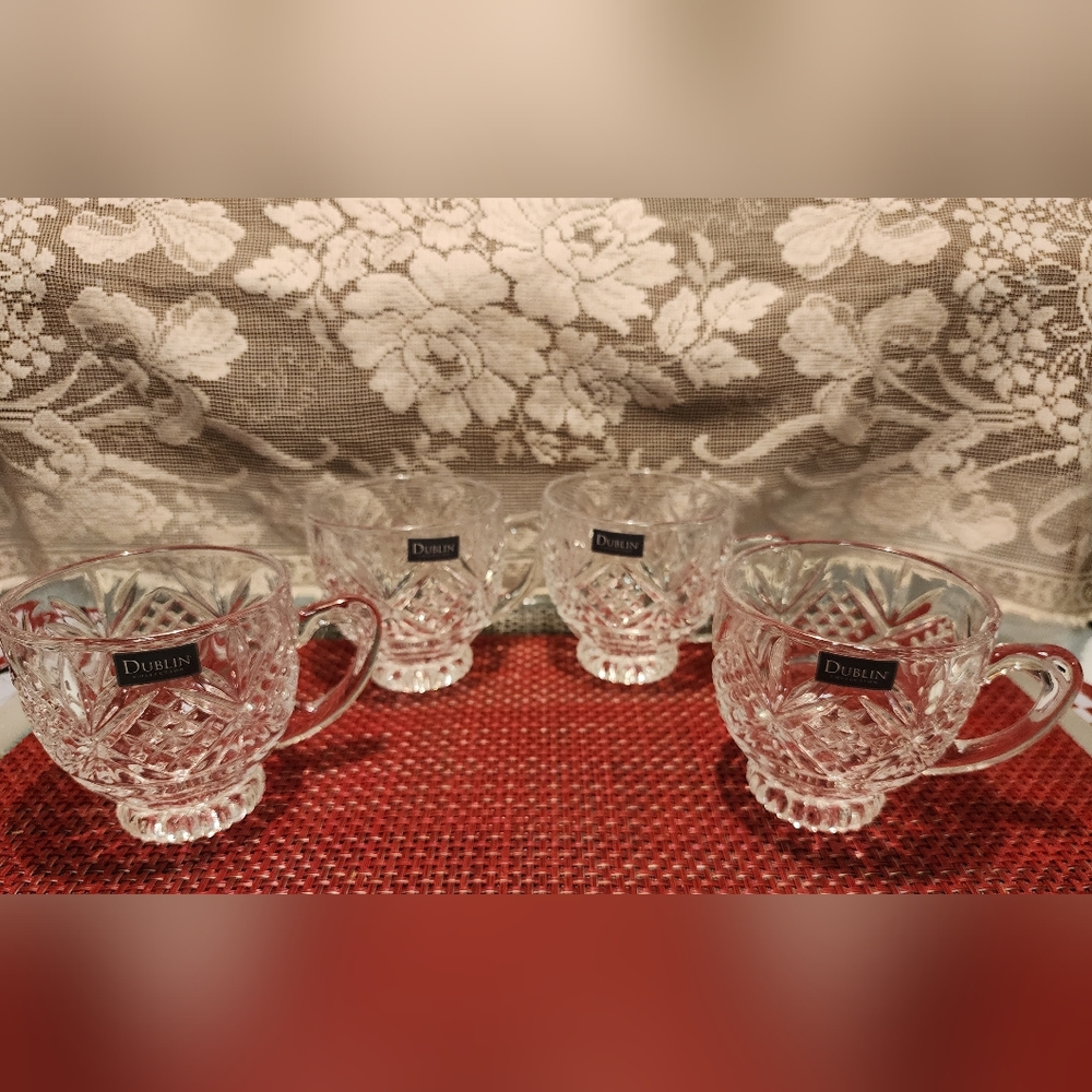 Glass Mugs (4) Dublin by Shannon-FINAL PRICE